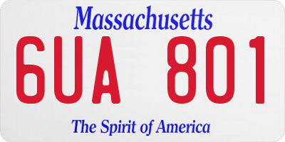 MA license plate 6UA801