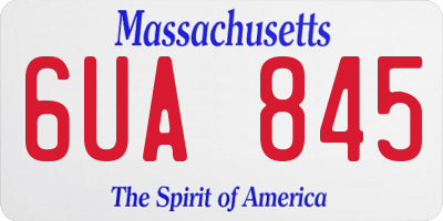 MA license plate 6UA845