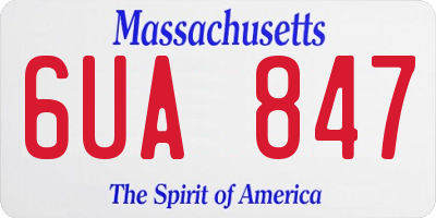 MA license plate 6UA847