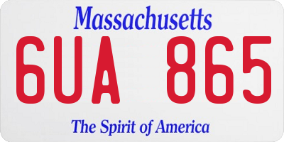 MA license plate 6UA865