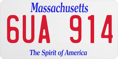 MA license plate 6UA914