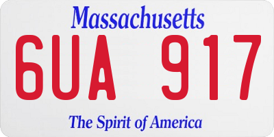 MA license plate 6UA917