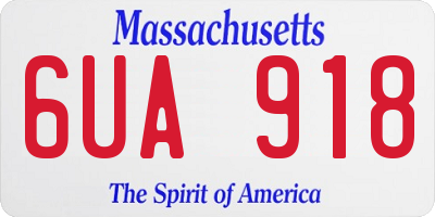 MA license plate 6UA918