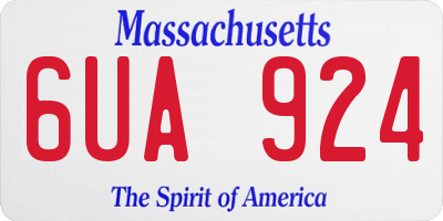 MA license plate 6UA924