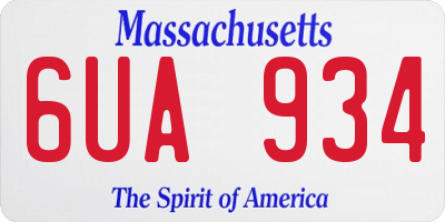 MA license plate 6UA934