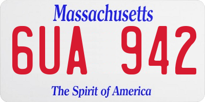 MA license plate 6UA942
