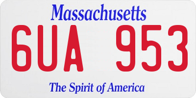 MA license plate 6UA953