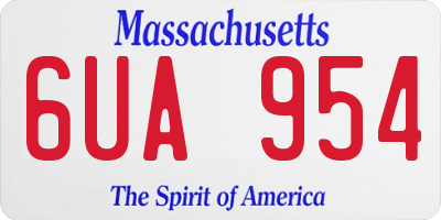MA license plate 6UA954