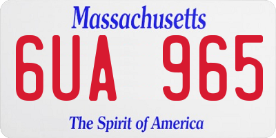 MA license plate 6UA965