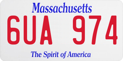 MA license plate 6UA974