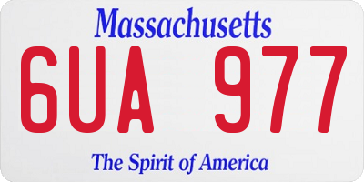 MA license plate 6UA977