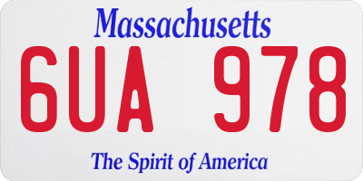 MA license plate 6UA978