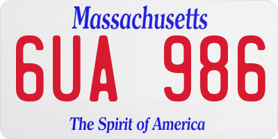 MA license plate 6UA986