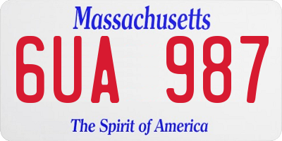 MA license plate 6UA987