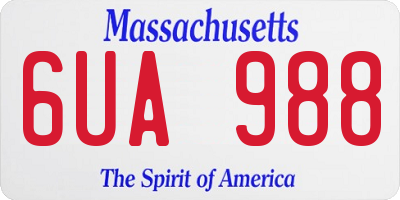 MA license plate 6UA988