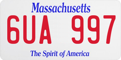 MA license plate 6UA997