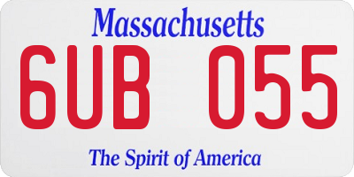 MA license plate 6UB055