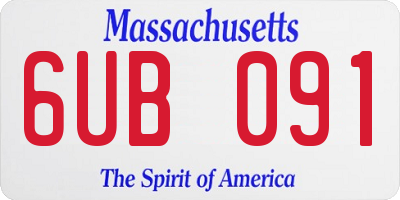 MA license plate 6UB091