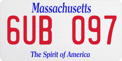 MA license plate 6UB097