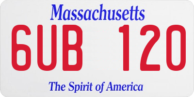 MA license plate 6UB120