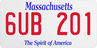 MA license plate 6UB201