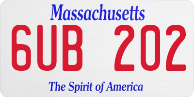 MA license plate 6UB202