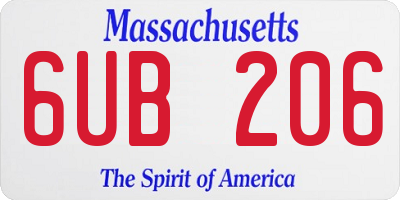 MA license plate 6UB206