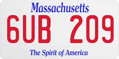 MA license plate 6UB209
