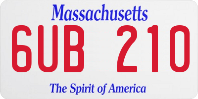 MA license plate 6UB210
