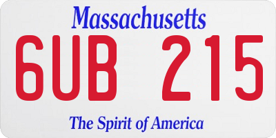 MA license plate 6UB215