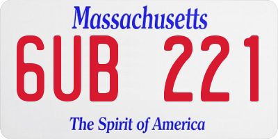 MA license plate 6UB221