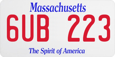 MA license plate 6UB223
