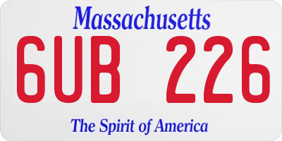 MA license plate 6UB226