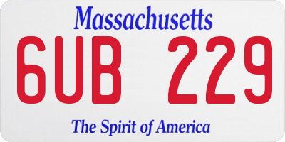 MA license plate 6UB229
