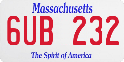 MA license plate 6UB232
