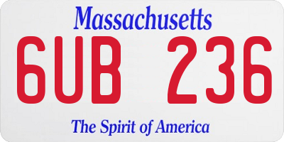 MA license plate 6UB236