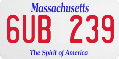 MA license plate 6UB239