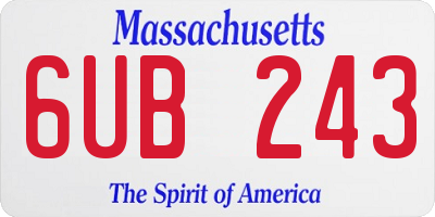 MA license plate 6UB243