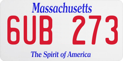 MA license plate 6UB273