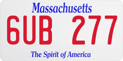 MA license plate 6UB277