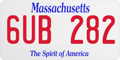 MA license plate 6UB282