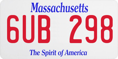 MA license plate 6UB298