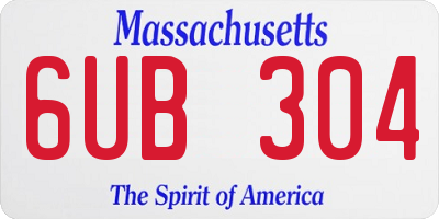 MA license plate 6UB304