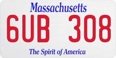 MA license plate 6UB308