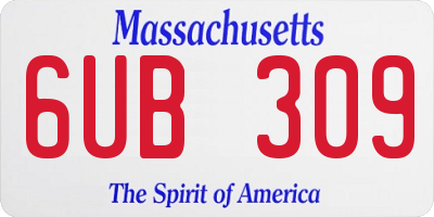 MA license plate 6UB309