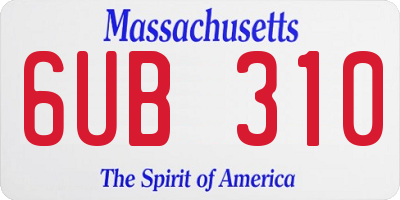 MA license plate 6UB310