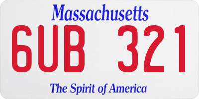 MA license plate 6UB321