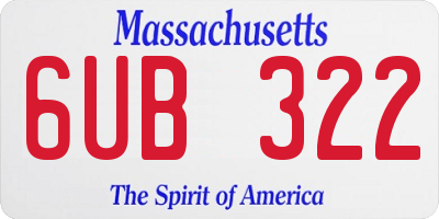 MA license plate 6UB322