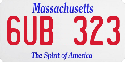 MA license plate 6UB323