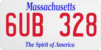 MA license plate 6UB328